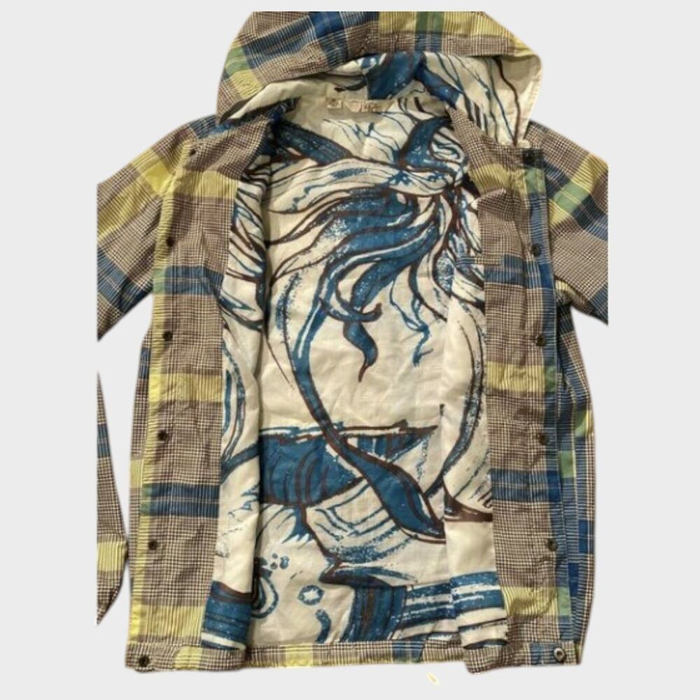 Kirra Mens Plaid Lightweight Snap Up Hooded Surfer Jacket Small - Picture 5 of 9